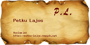 Petku Lajos névjegykártya